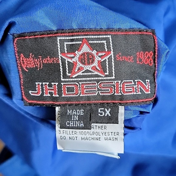 VTG JH Design Wool & Leather  LA Dodgers Bomber Jacket blue /white Men's  5XL - Picture 9 of 11